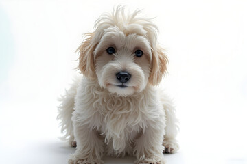 Obraz premium Adorable Puppy Looking at Camera on a White Background