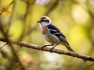 Sharp-eyed Woodchat Shrike on Twig, Wildlife Close-up