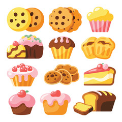 Assortment of delicious baked goods and sweets
