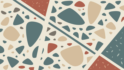 Terrazzo seamless pattern vector design with geometric shapes for surface pattern and textile design