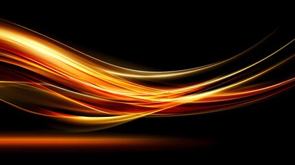 Abstract red and orange light waves flow across a glowing fractal pattern, perfect for a dynamic technology backdrop or artistic wallpaper