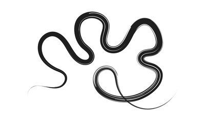 Curved Dry Brush Stroke . Chinese calligraphy . Japanese style .Vector paint stroke . Vector Illustration . 