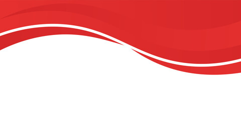 Red Wave on White Background Simple curve background for business with space for text, vector illustration eps10