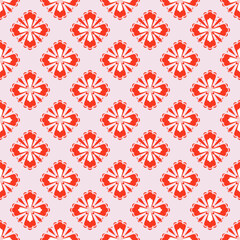Repeating pattern with geometric floral or graphic patterns as the main element. The pattern looks simple and feels fresh. It can be used for wallpaper, background, greeting cards, gift wrapping paper