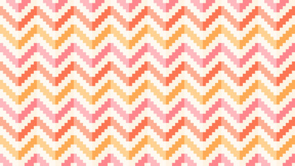 Seamless geometric pattern forming wavy stripes with pink and orange zigzags