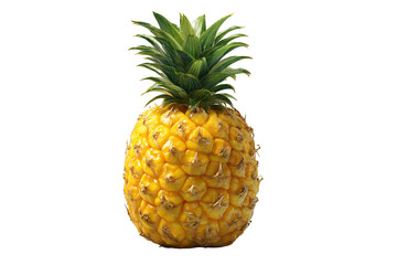 Close-up studio shot of a fresh vibrant pineapple against a black backdrop