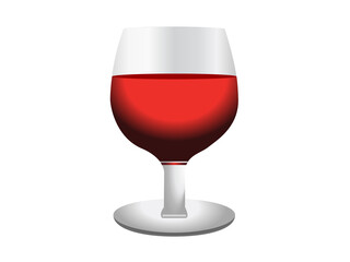 Alcohol drink red wine icon served in stemmed glass