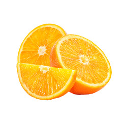 Fototapeta premium Vibrant orange segments isolated against a stark black backdrop showcase citrus freshness