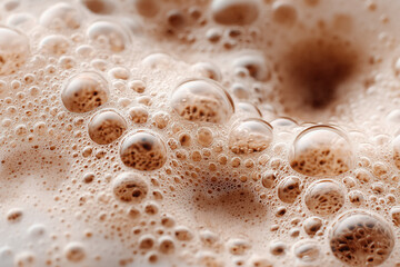 Bubbles in a boiling pot of soup 