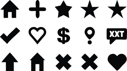 Obraz premium black and white icons set