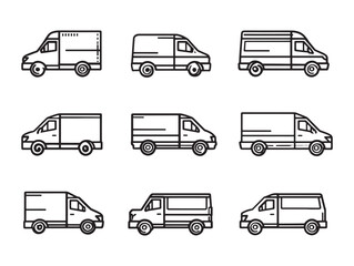 Fototapeta premium Cargo van line art design for commercial use