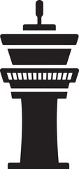 Control Tower icon silhouette vector