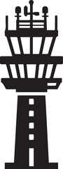 Control Tower icon silhouette vector