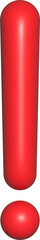 3D shape of an exclamation mark