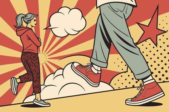 man and woman commic art background