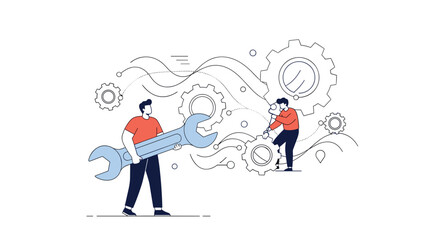 Expert technicians implementing advanced solutions for complex mechanical engineering challenges with precision and skill