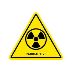 Radiation Hazard and Radioactive Warning Signs in Black and Yellow Styles