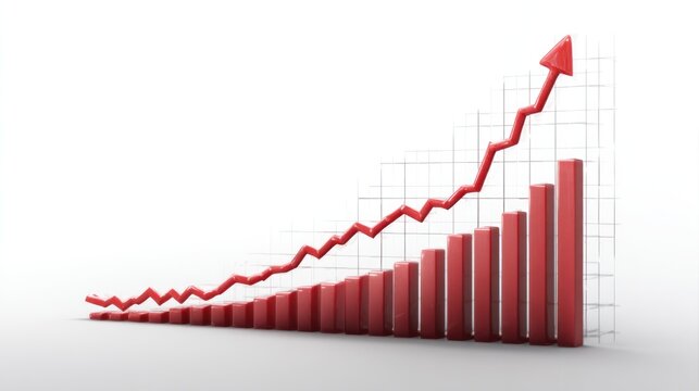 Red graph showing upward trend