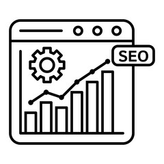 SEO optimization line icon with editable stroke