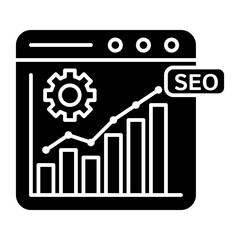 SEO optimization glyph icon