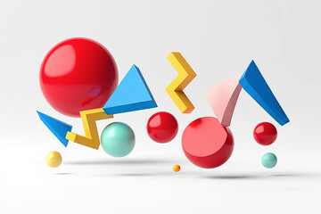 Vibrant Abstract Geometric Composition Bright Colors and Dynamic Shapes