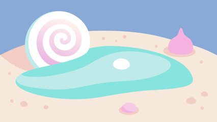 Fototapeta premium miniature magical beach pastel foam topaz