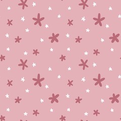 Happy Valentine's Day hand draw print pattern seamless with red stars for papers vinyl, fabric surface, stickers, crafts Ideal or gift wraps and more.