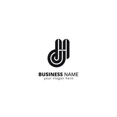 Alphabet Letter HD DH Logo, Bold Monogram Design.