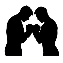 Two boxers facing each other in silhouette concept of silhouette  