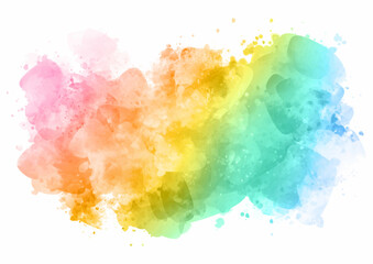 hand painted rainbow coloured watercolour splatter design 1302