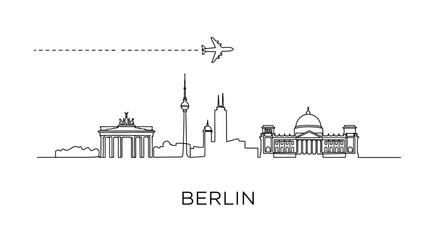 Obraz premium Berlin Skyline Travel to Germany Minimal design.