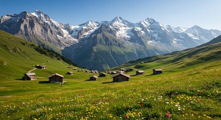 alpine meadow in switzerland