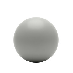 A perfectly spherical, pristine muted grey silicone massage ball with a seamless surface, ultra photorealistic, floating on a transparent studio background with no shadows, commercial product shot