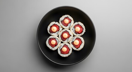 A Delicious Sushi Roll Delight Capturing Fresh Flavors and the Essence of Japanese Cuisine with Perfect Uramaki Creation