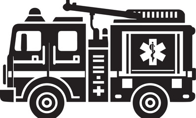 Emergency vehicle fire engine rescue truck vector