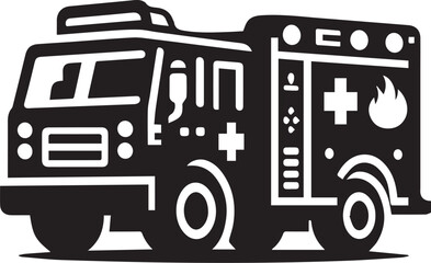 Emergency vehicle fire engine rescue truck vector