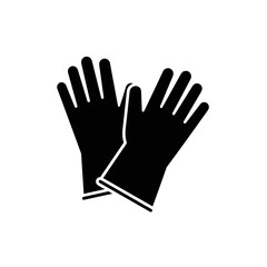 Obraz premium Cleaning gloves icon illustration in black and white for hygiene concept