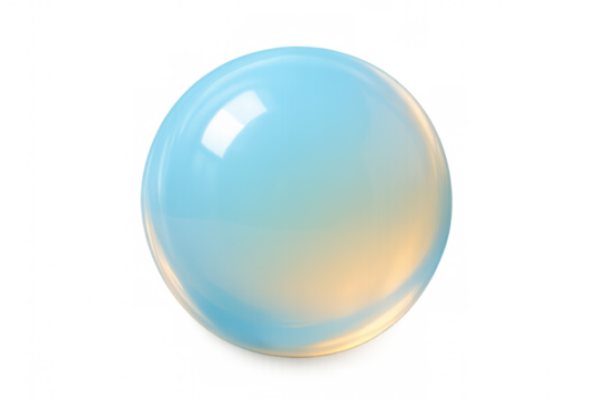 Light blue and yellow sphere glowing on a transparent background, perfect for digital art and graphic design projects - Powered by Adobe