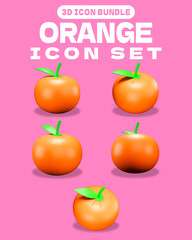 3D Bundle Smooth Orange Icon Illustration