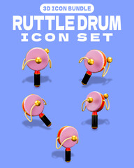 3D Bundle Toy Hand Rattle Drum