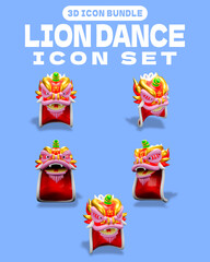 3D Bundle Chinese Lion Dance Head Icon