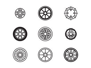 Clean car tire wheel sleek line art sketch