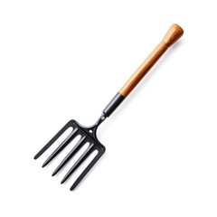 Gardening action tools white background isolated fork close-up view perfect for enhancing your garden care concepts