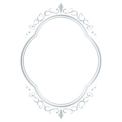 白背景に映えるヴィンテージ風シルバー装飾フレーム