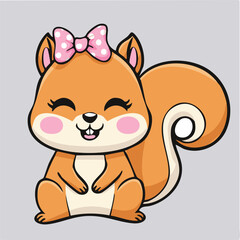 Cute squirrel in kawaii-style vector illustration