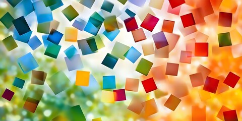 Obraz premium Abstract Colorful Square Background Design Modern Vivid Digital Art Illustration Red Blue Green