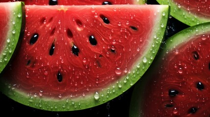 Watermelon Wallpaper. Vibrant and juicy watermelon slices pattern with fresh green rinds and pink-red pulp, seamless and bright