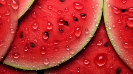 Watermelon Wallpaper. Vibrant and juicy watermelon slices pattern with fresh green rinds and pink-red pulp, seamless and bright
