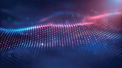 Abstract blue wave design with dynamic light and halftone texture