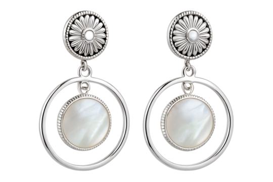 silver earrings with diamonds